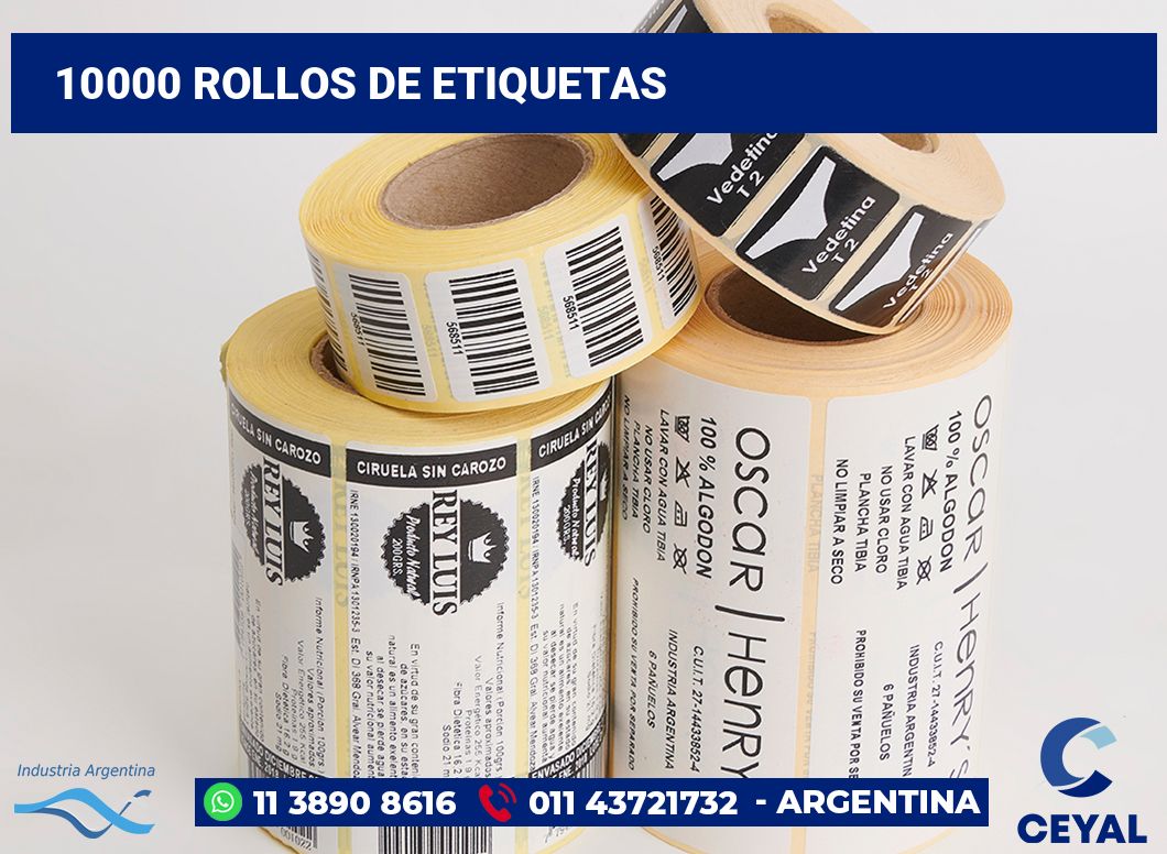 10000 Rollos de etiquetas