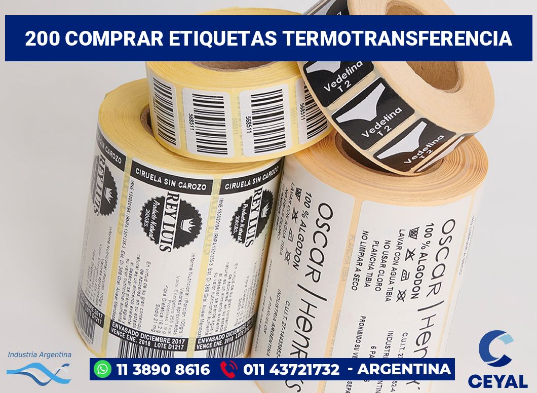 200 Comprar etiquetas termotransferencia