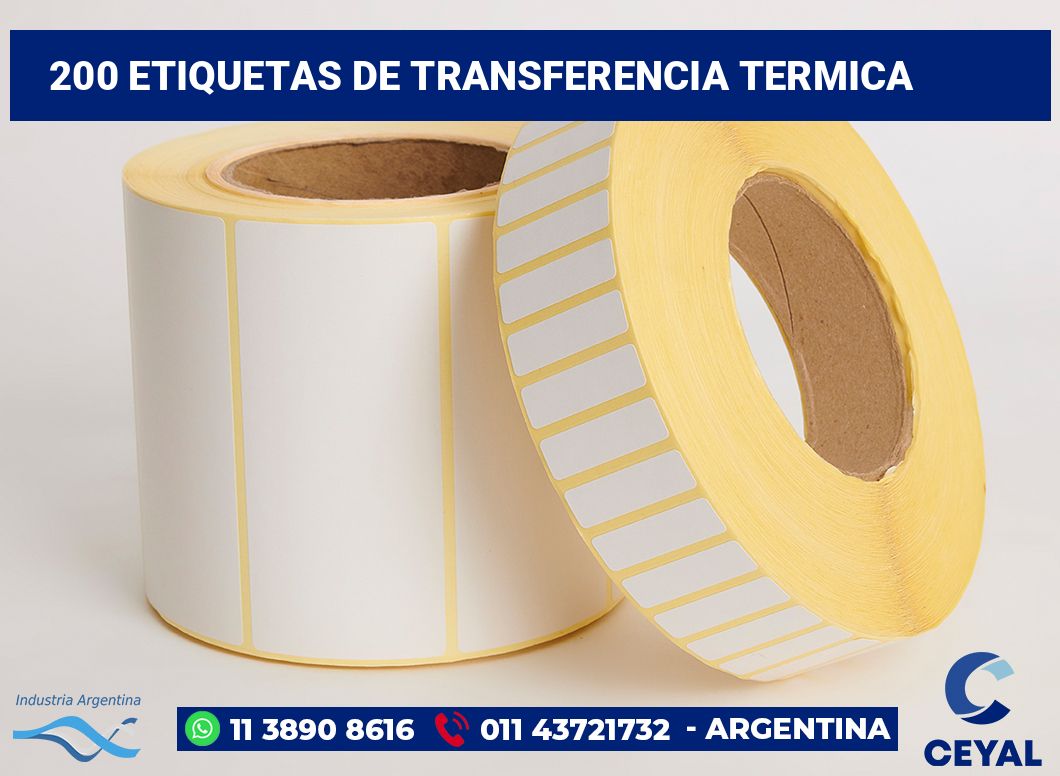 200 Etiquetas de transferencia termica