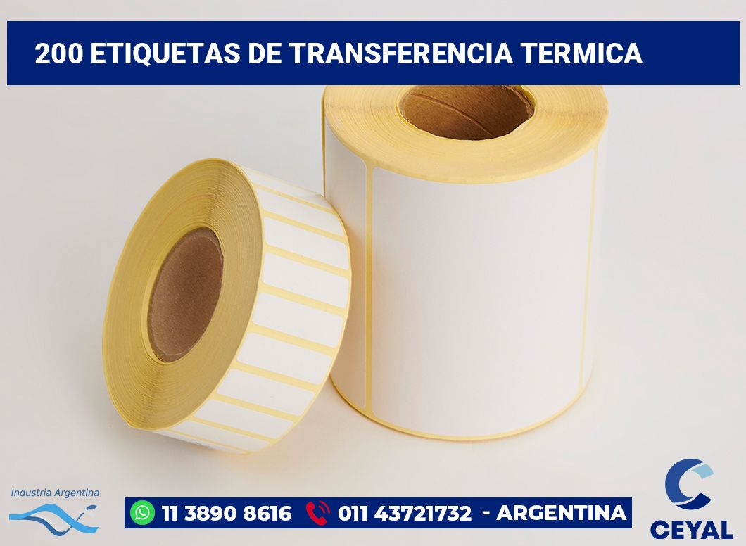200 Etiquetas de transferencia termica