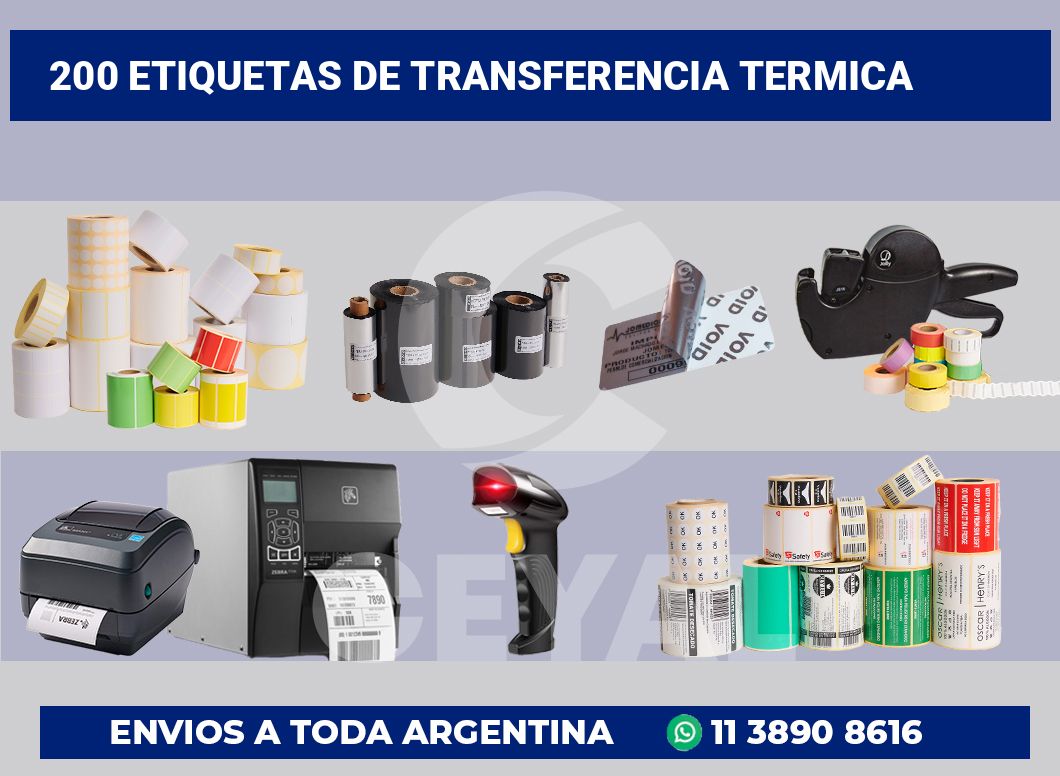 200 Etiquetas de transferencia termica