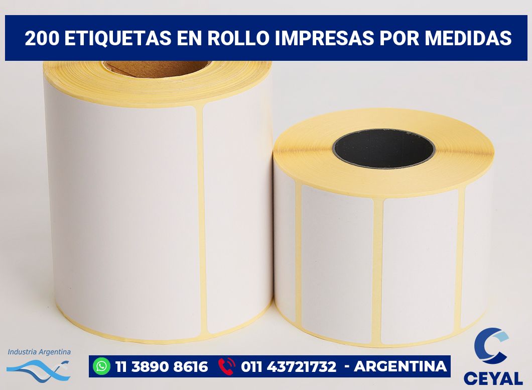 200 Etiquetas en rollo impresas por medidas