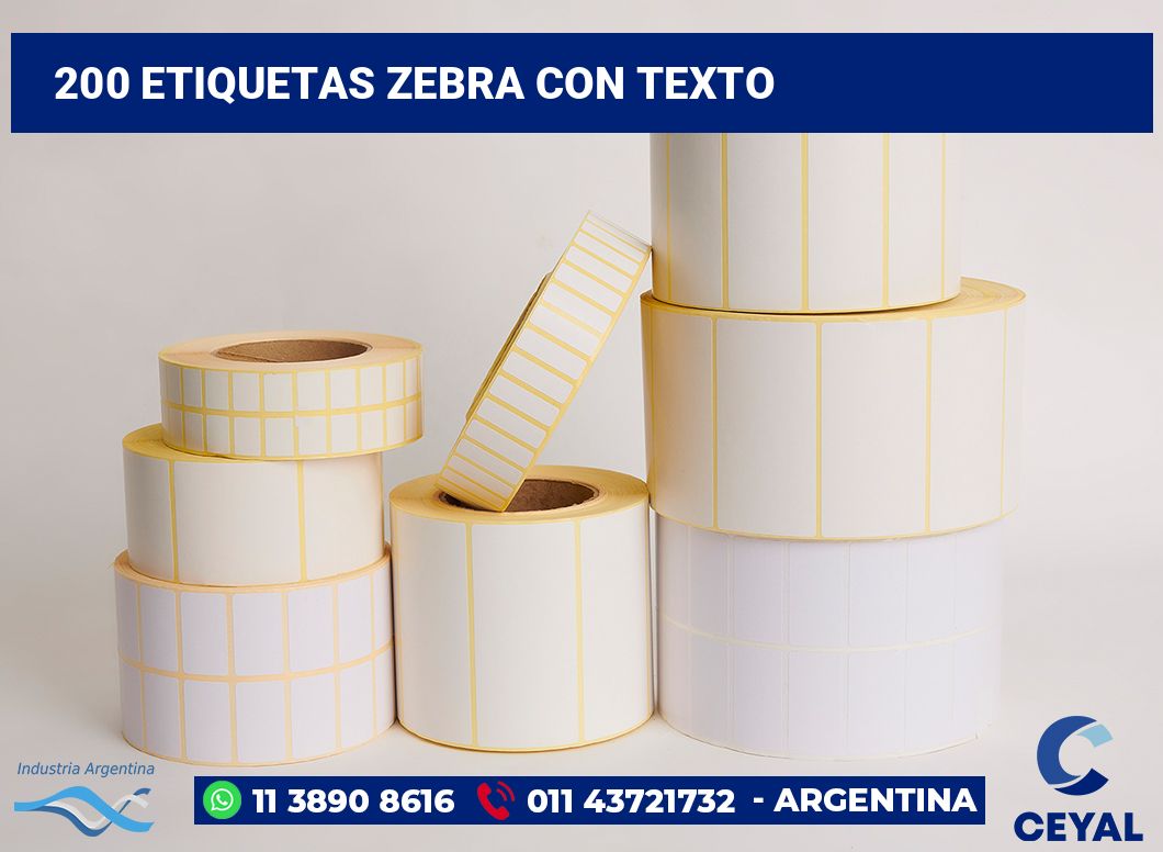 200 Etiquetas zebra con texto