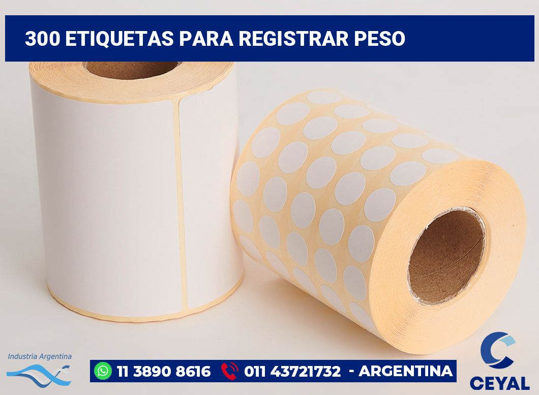 300 Etiquetas para registrar peso