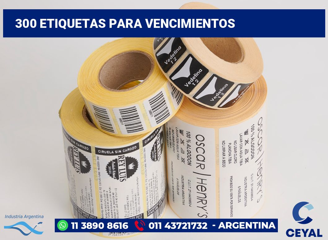 300 Etiquetas para vencimientos
