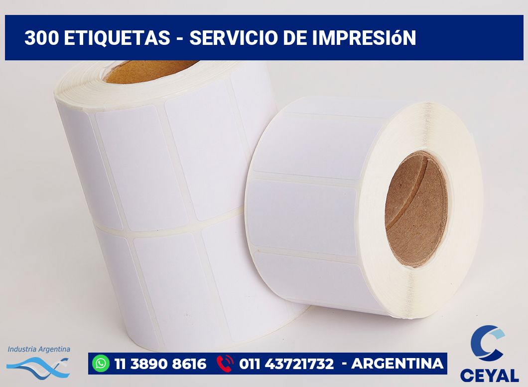 300 etiquetas - servicio de impresión