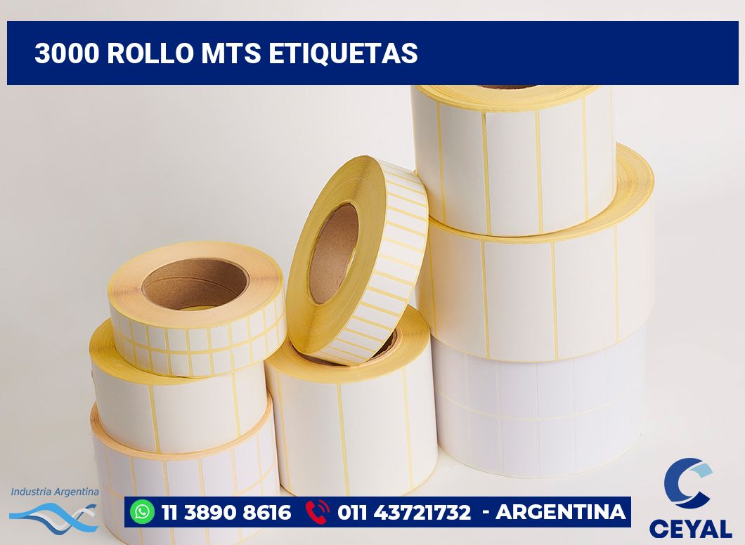 3000 Rollo mts etiquetas