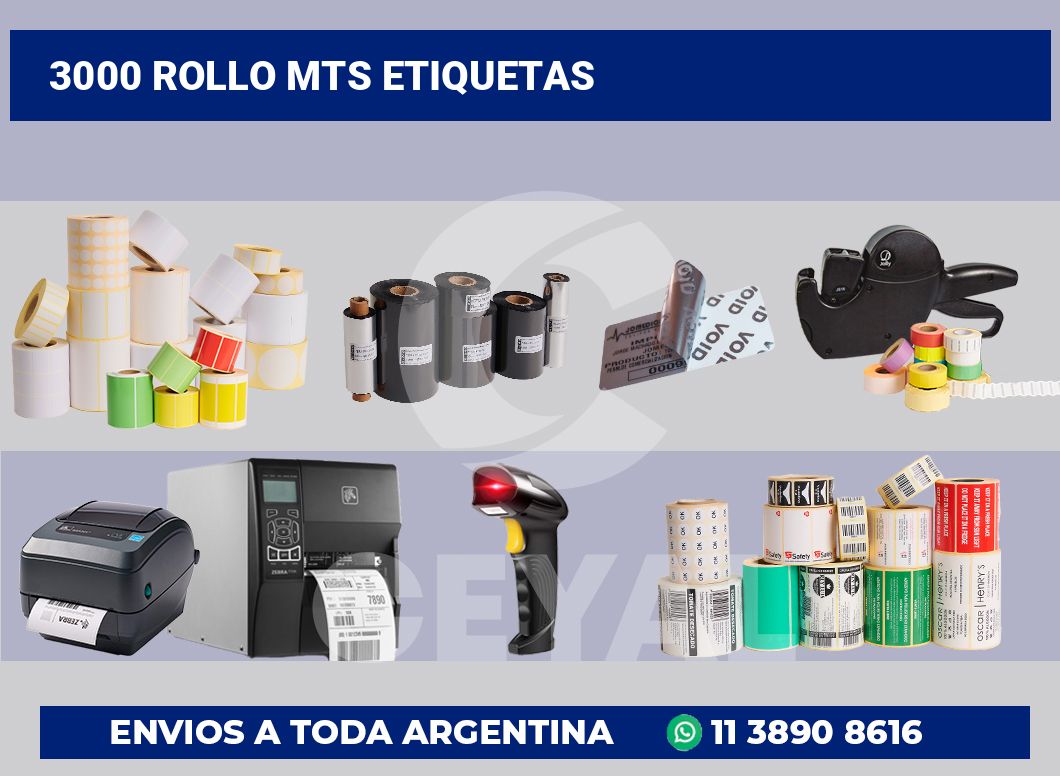 3000 Rollo mts etiquetas