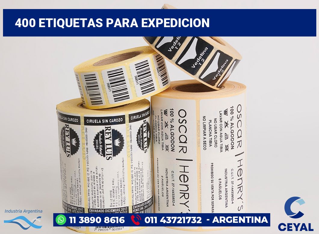400 Etiquetas para expedicion
