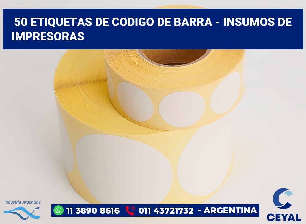 50 Etiquetas de codigo de barra - insumos de impresoras