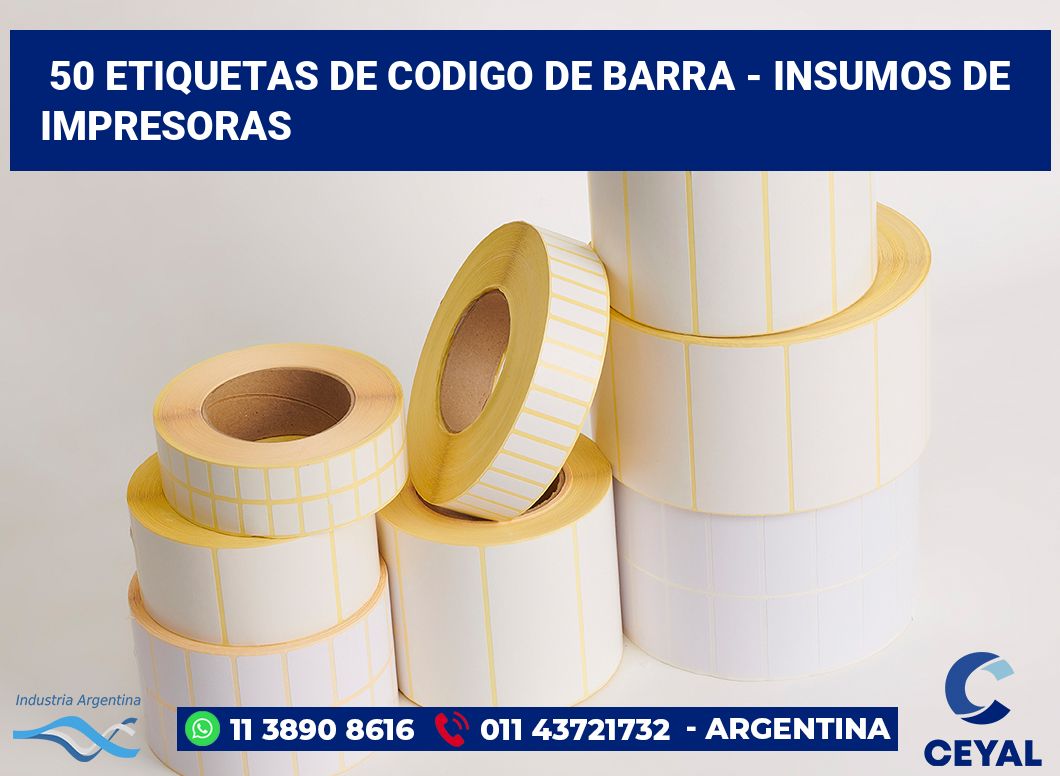 50 Etiquetas de codigo de barra - insumos de impresoras