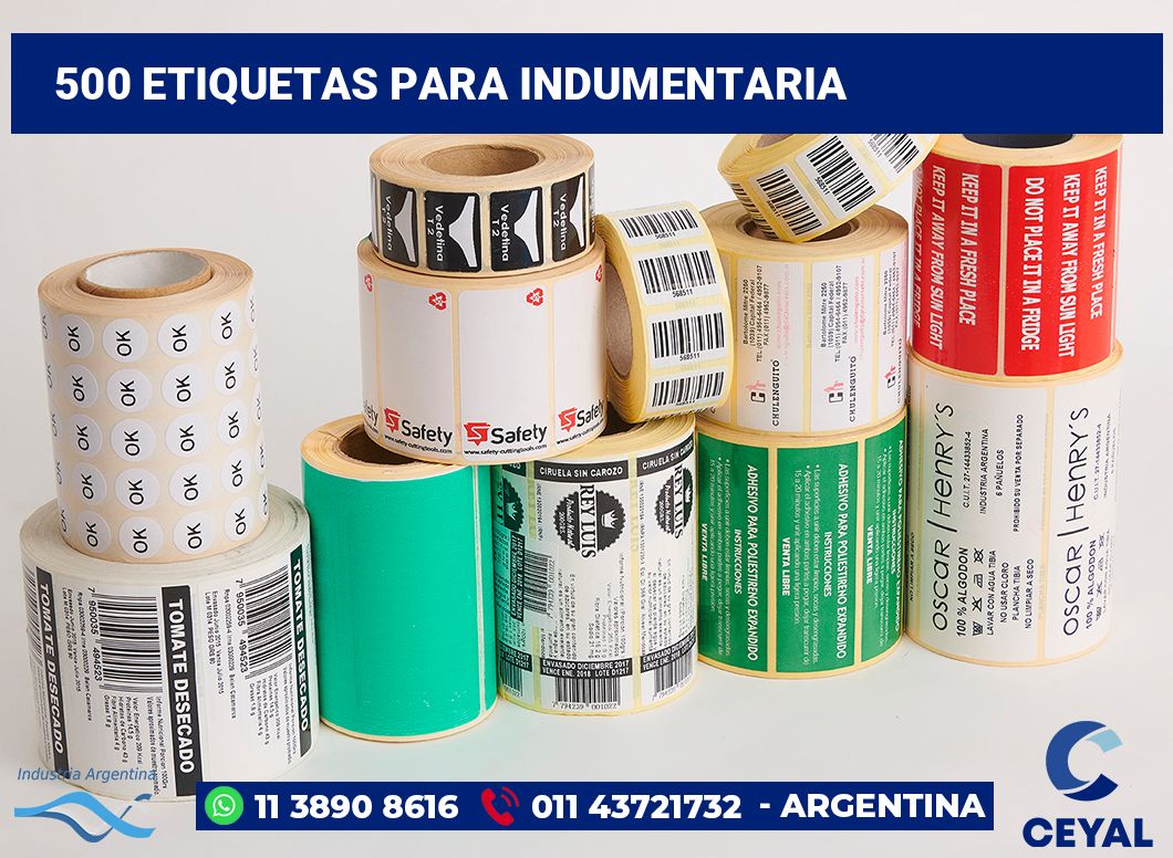 500 Etiquetas para indumentaria