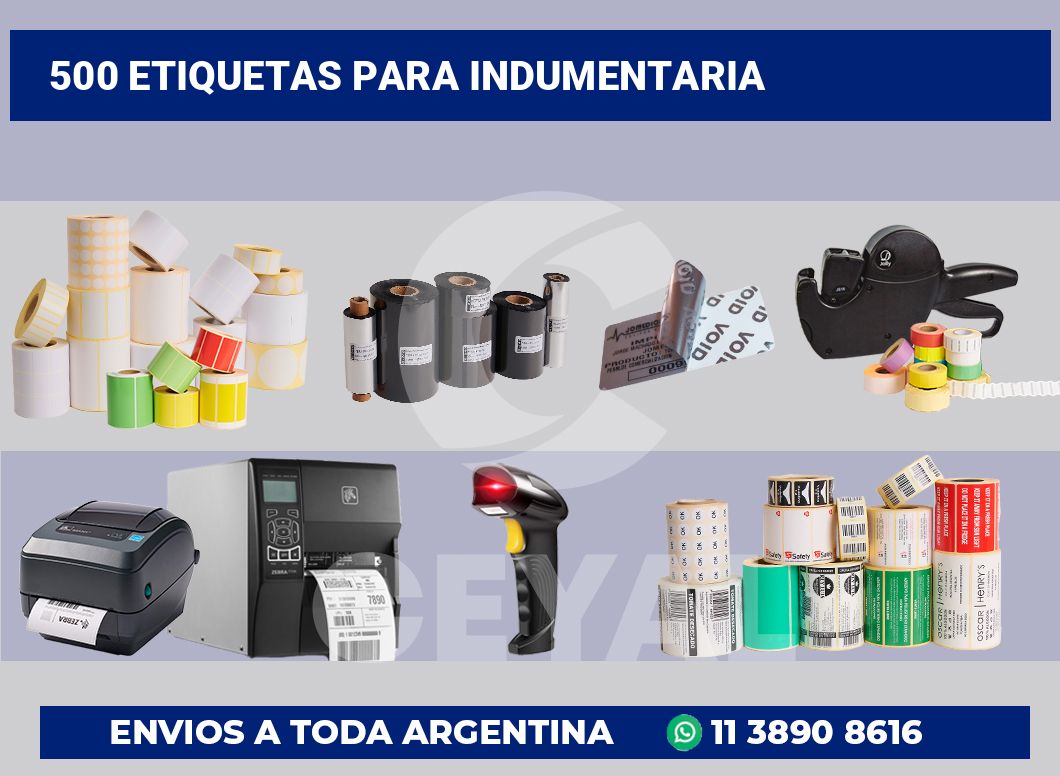 500 Etiquetas para indumentaria