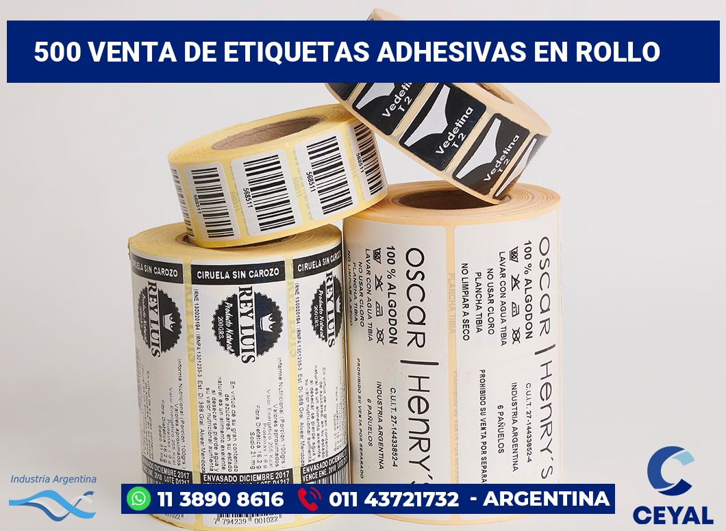 500 Venta de etiquetas adhesivas en rollo