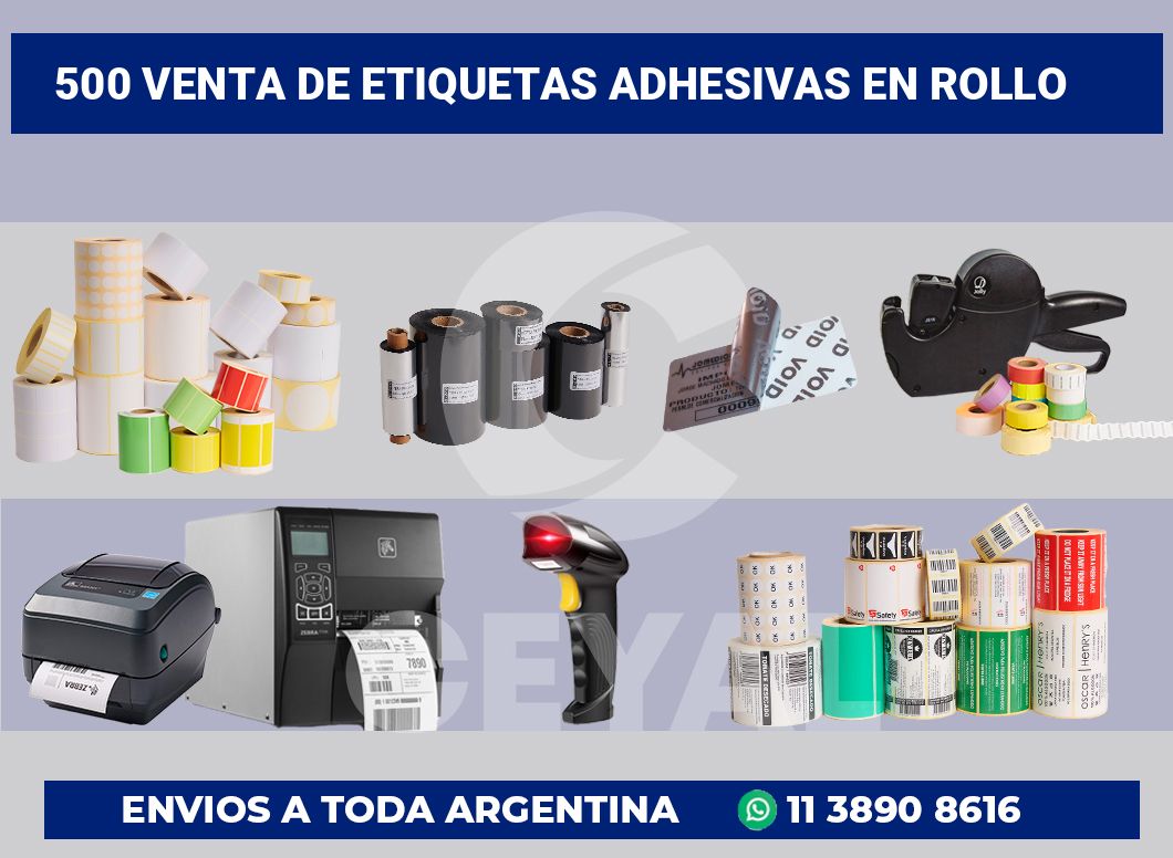 500 Venta de etiquetas adhesivas en rollo