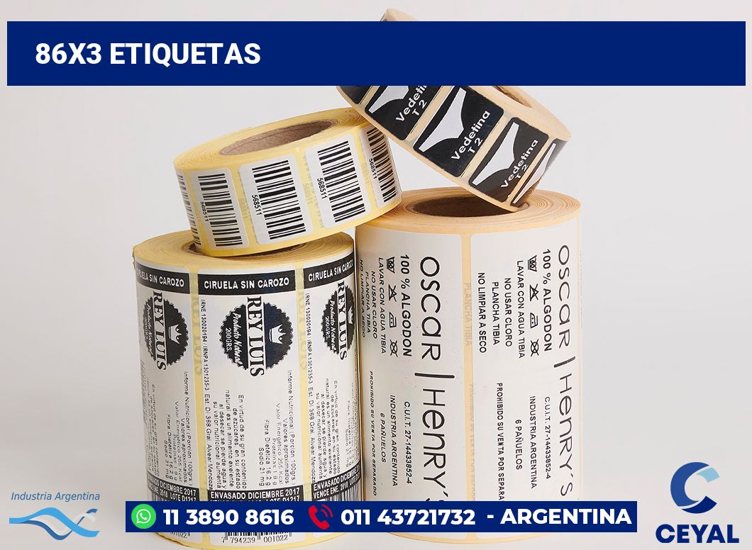 86x3 Etiquetas