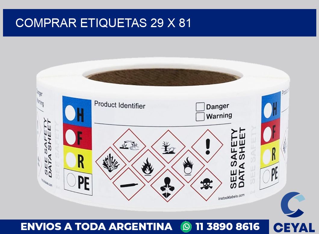 Comprar etiquetas 29 x 81