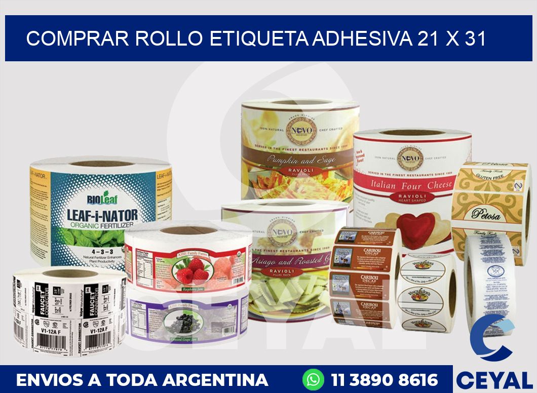 Comprar rollo etiqueta adhesiva 21 x 31