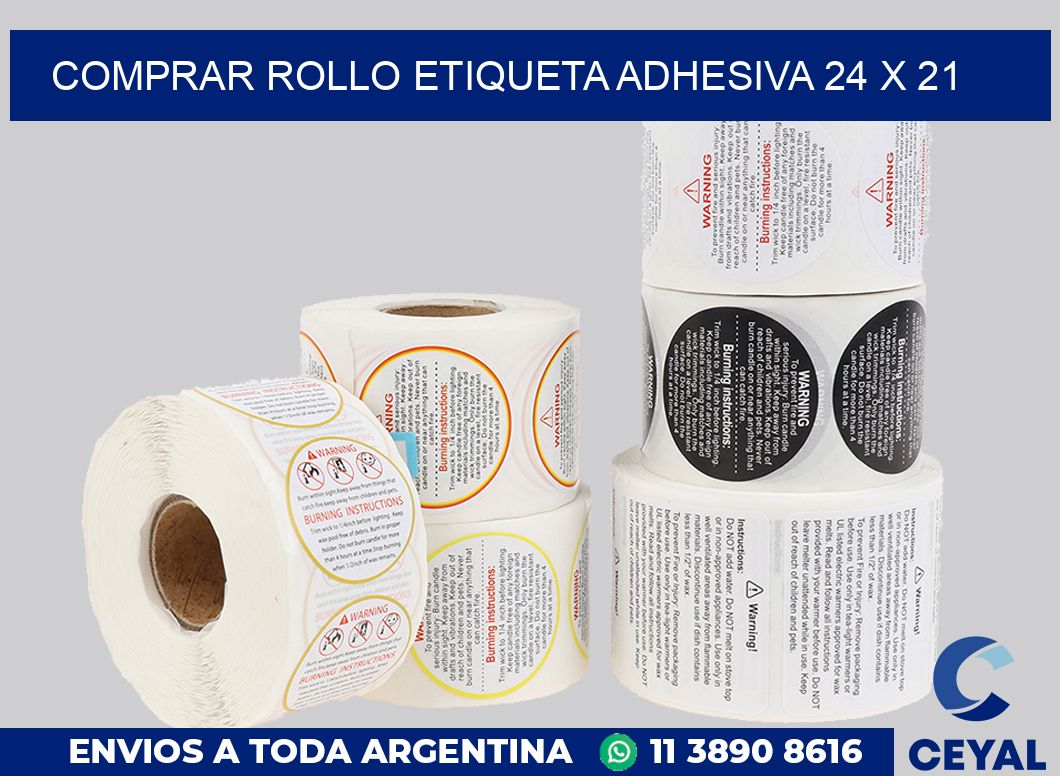 Comprar rollo etiqueta adhesiva 24 x 21