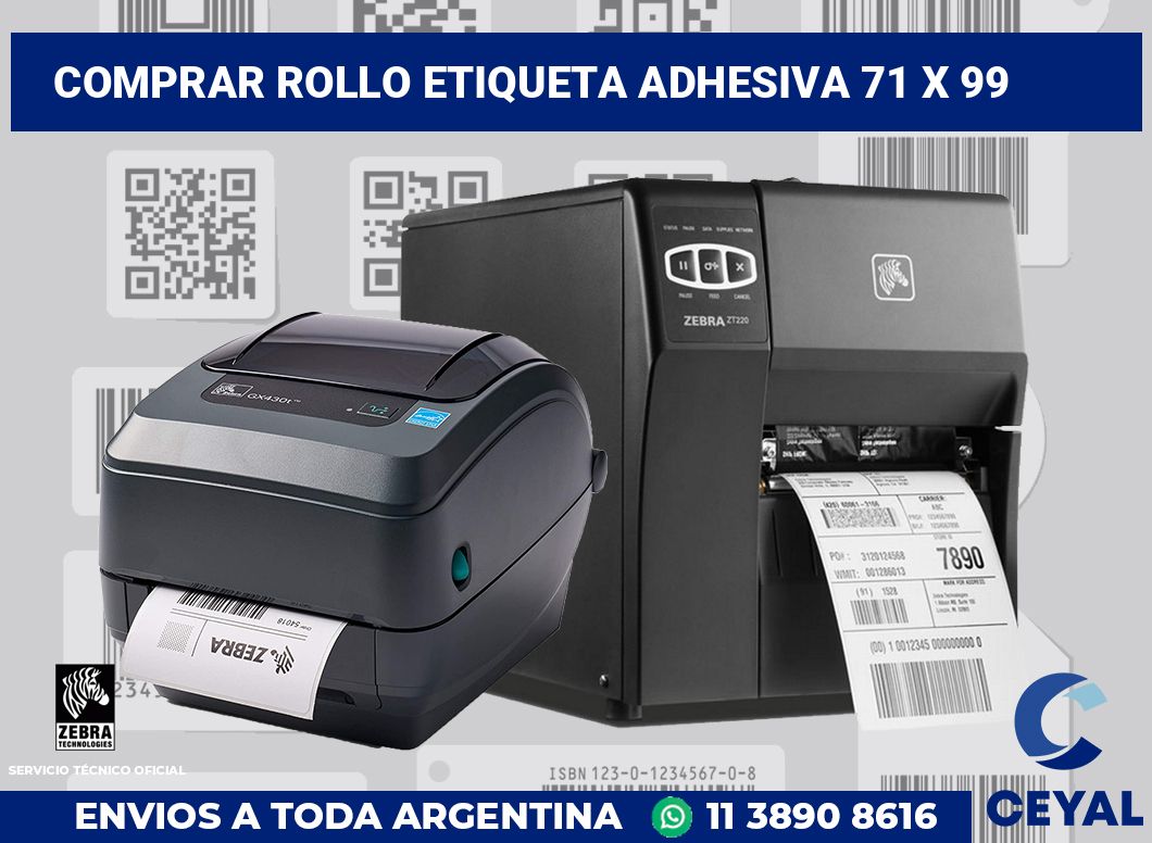 Comprar rollo etiqueta adhesiva 71 x 99