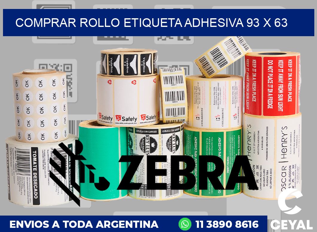 Comprar rollo etiqueta adhesiva 93 x 63