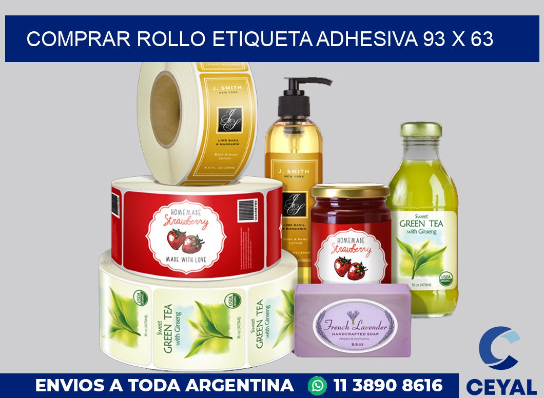 Comprar rollo etiqueta adhesiva 93 x 63