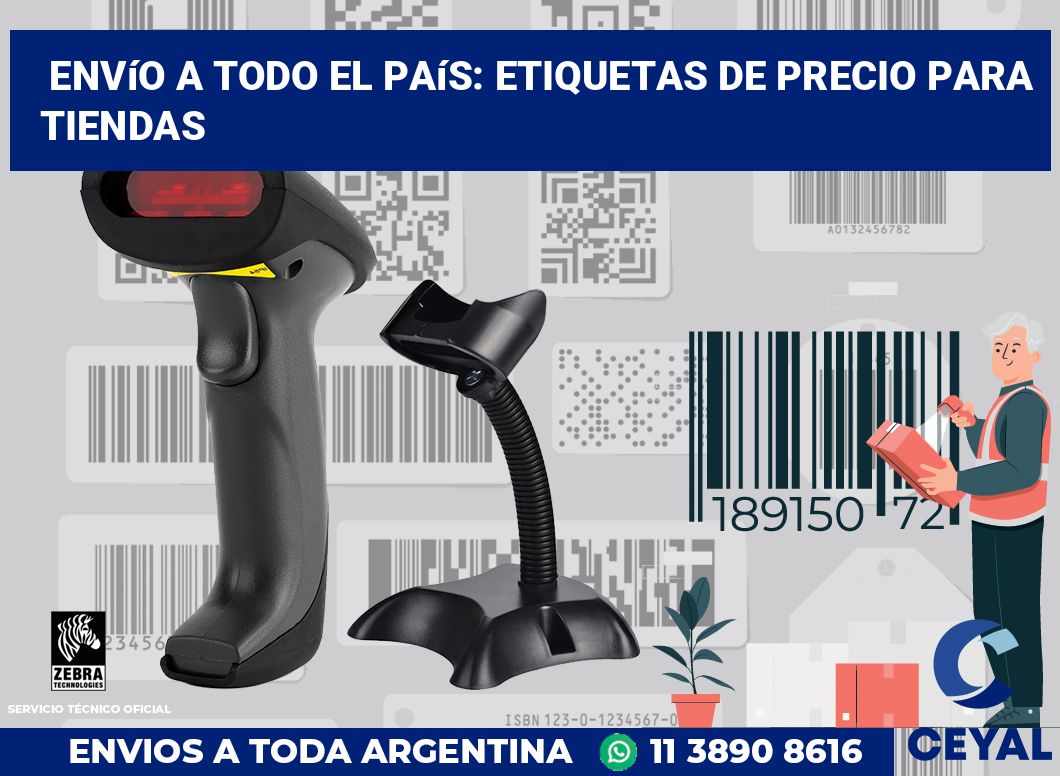 Envío a Todo el País: Etiquetas de Precio para Tiendas