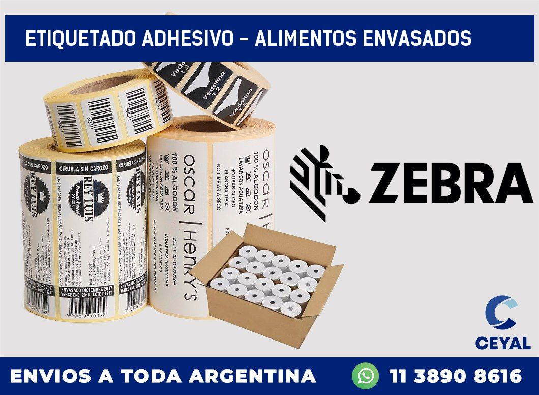 Etiquetado adhesivo – alimentos envasados