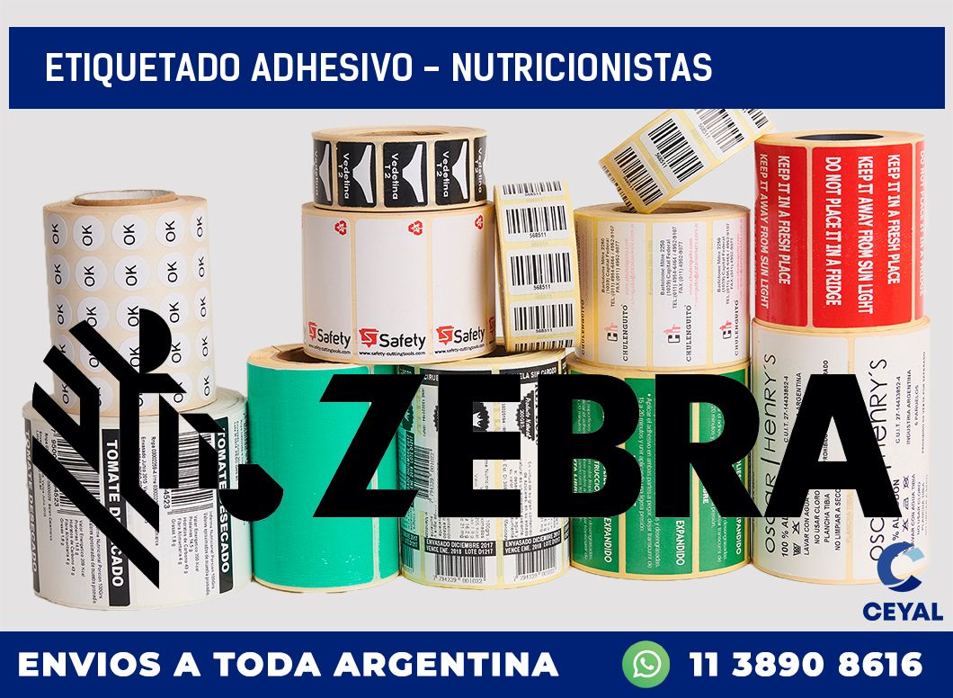 Etiquetado adhesivo - nutricionistas