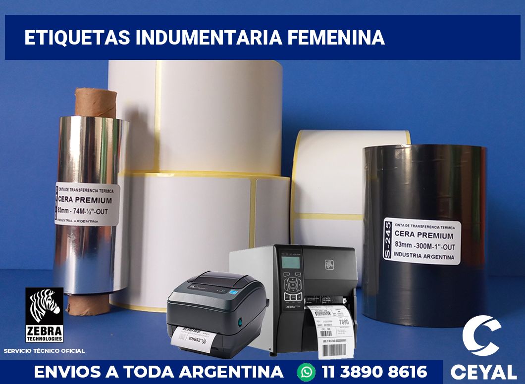 Etiquetas Indumentaria femenina