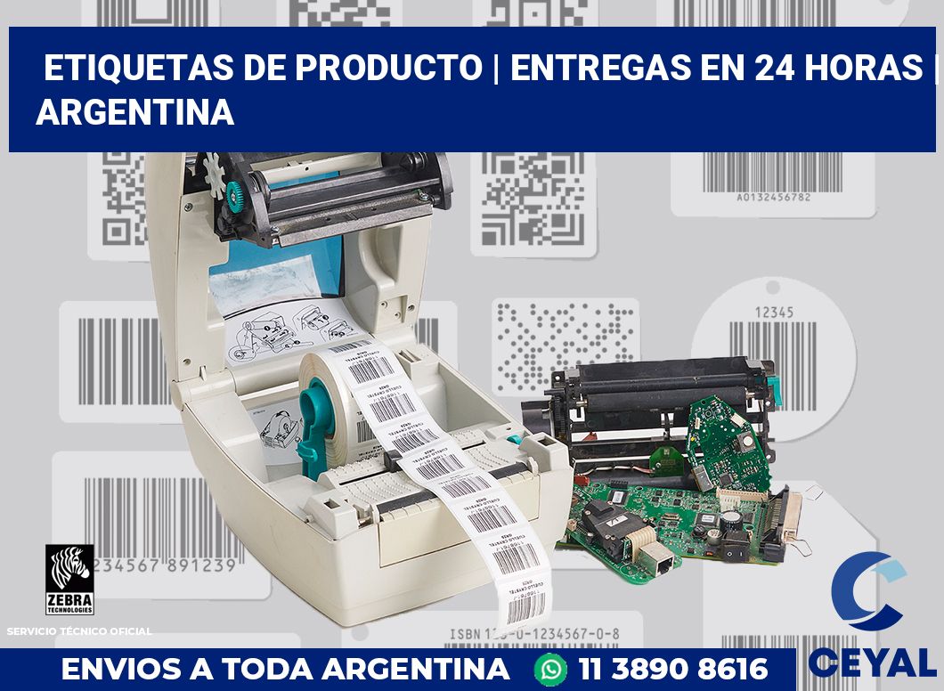 Etiquetas de producto | Entregas en 24 horas | Argentina