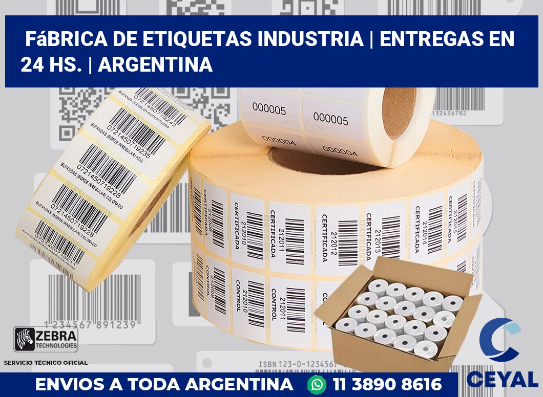 Fábrica de etiquetas industria | Entregas en 24 hs. | Argentina