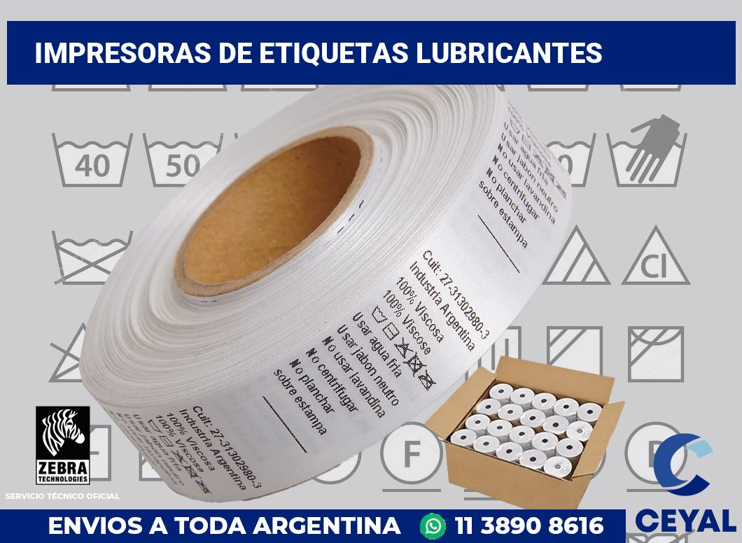 Impresoras de etiquetas Lubricantes