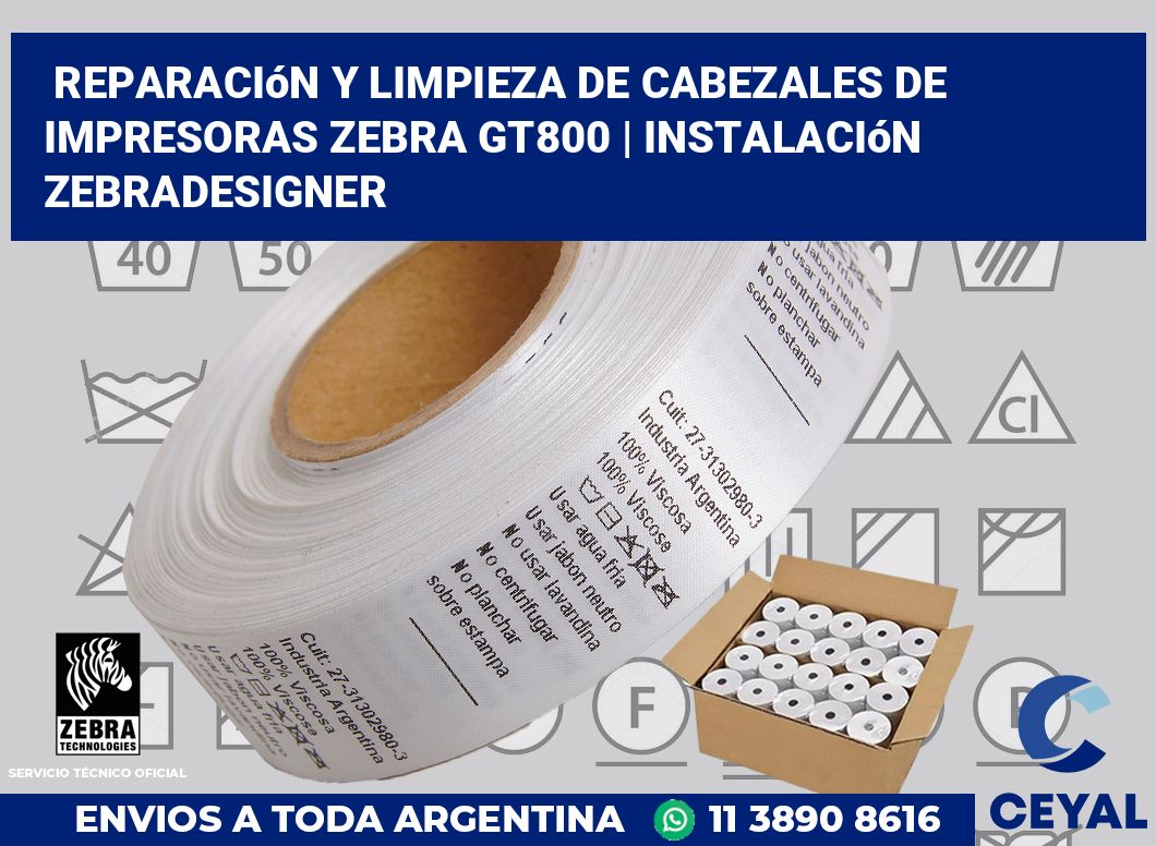 Reparación y limpieza de cabezales de impresoras Zebra GT800 | Instalación ZebraDesigner