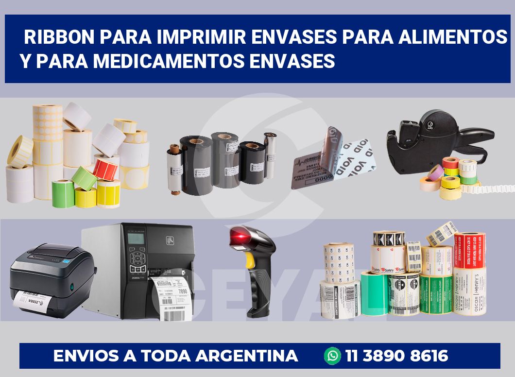 Ribbon para imprimir Envases para alimentos y para medicamentos Envases