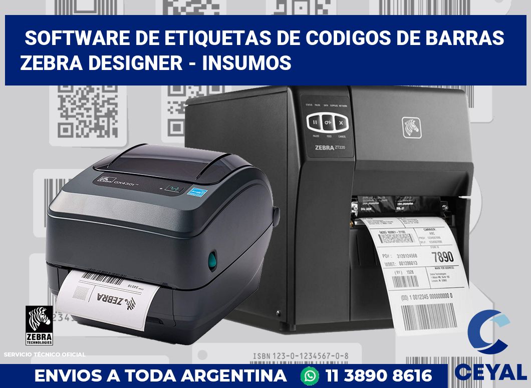 Software de etiquetas de codigos de barras Zebra Designer - Insumos