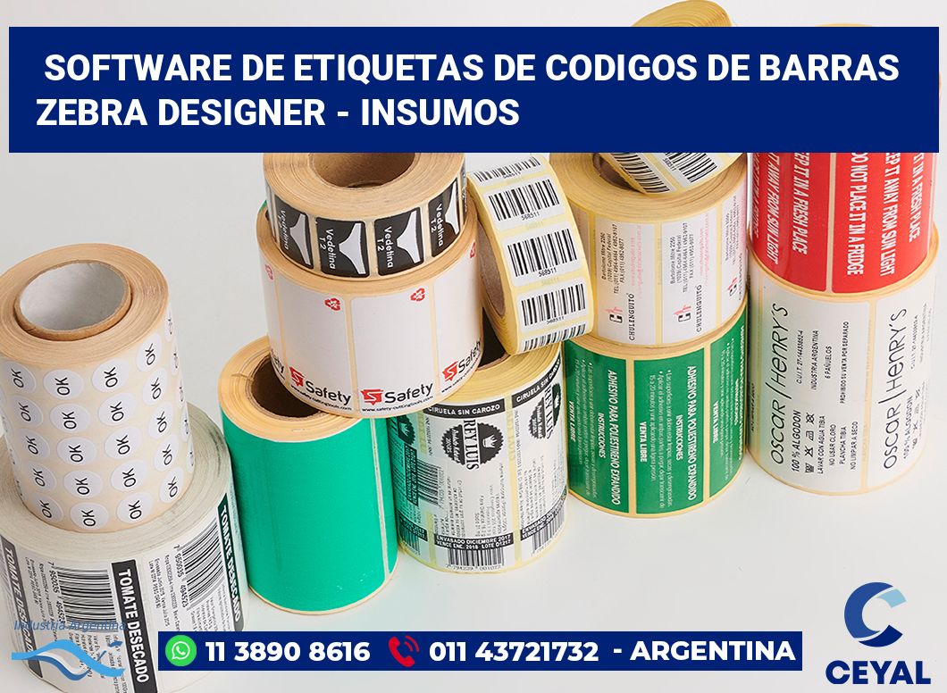 Software de etiquetas de codigos de barras Zebra Designer - Insumos