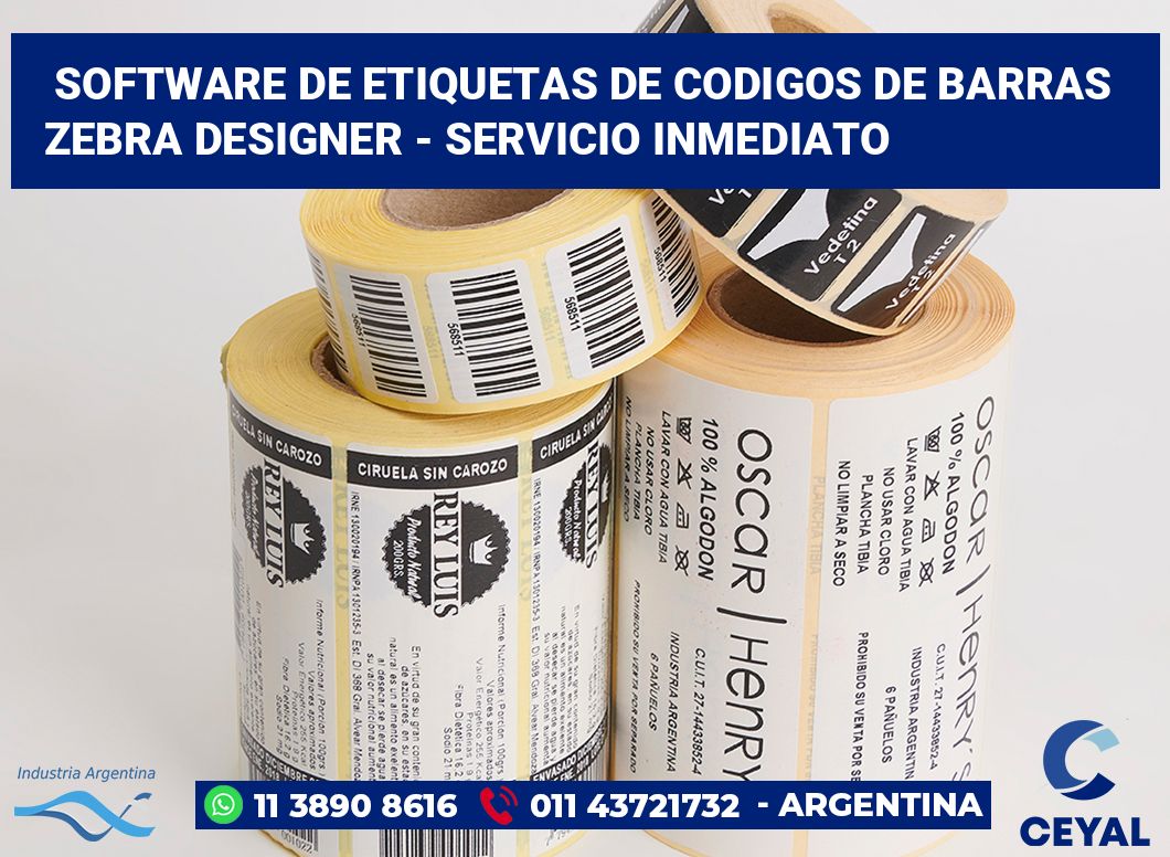 Software de etiquetas de codigos de barras Zebra Designer - Servicio inmediato