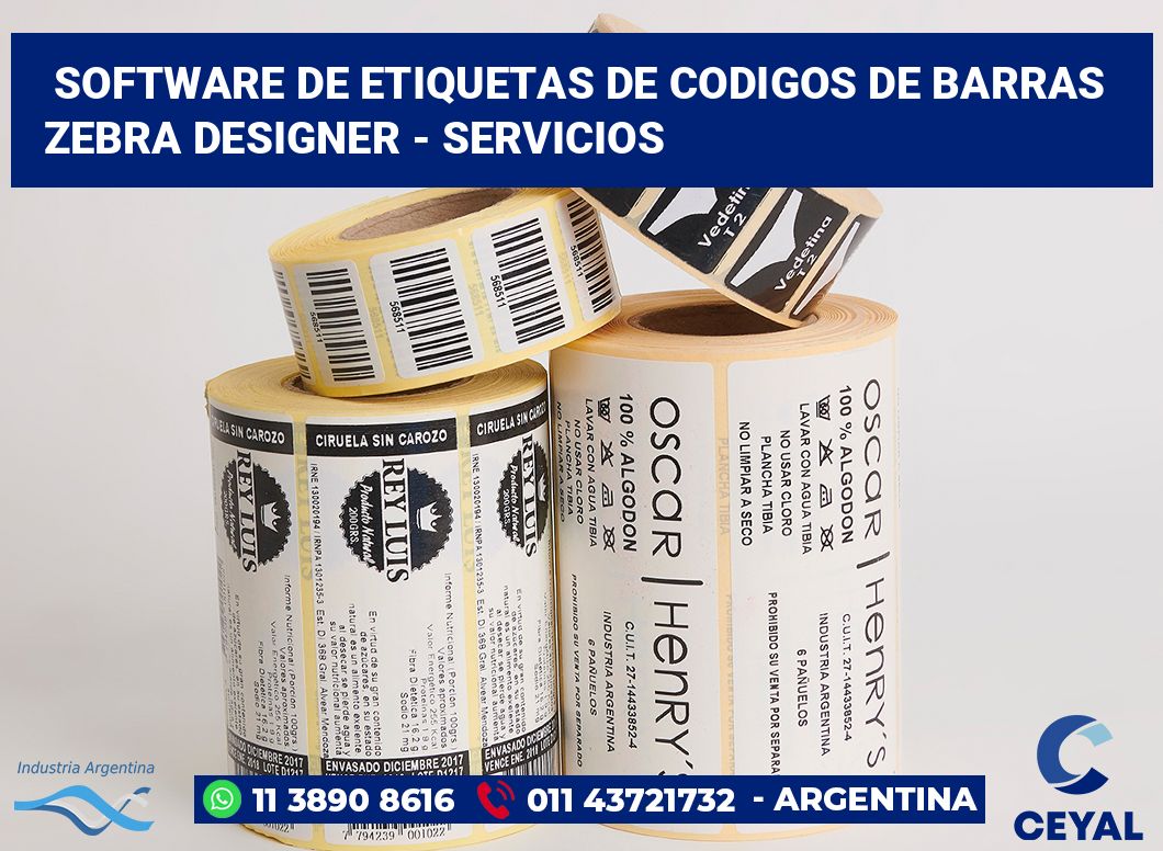 Software de etiquetas de codigos de barras Zebra Designer - Servicios