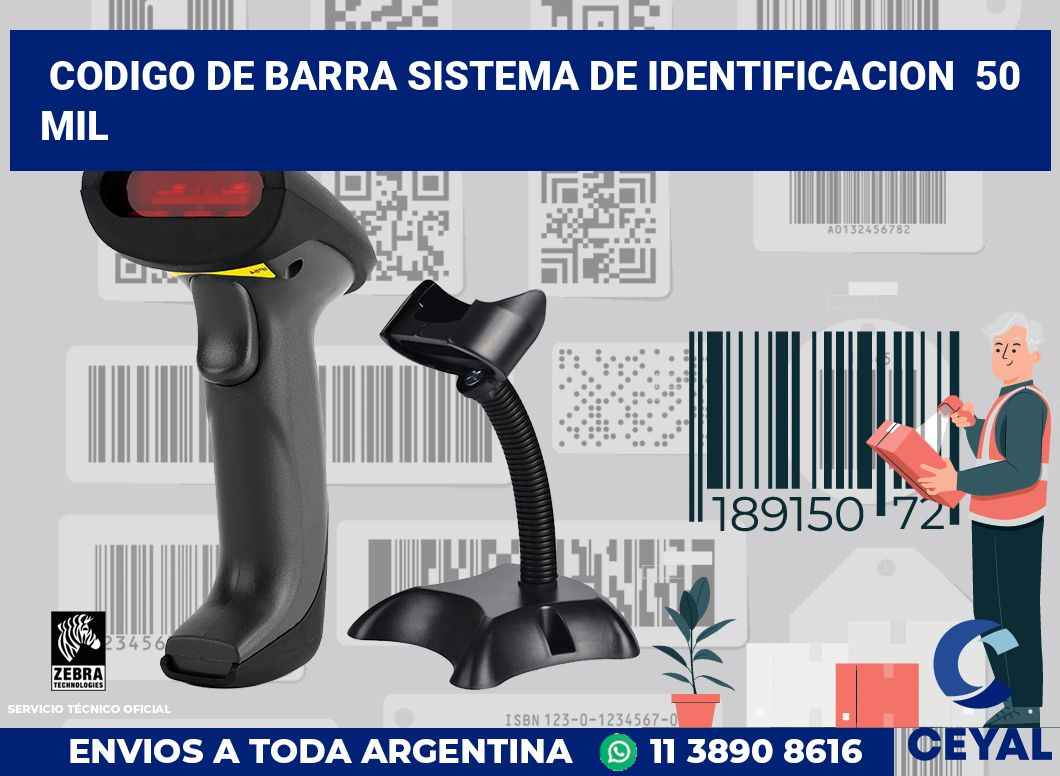 codigo de barra sistema de identificacion  50 mil