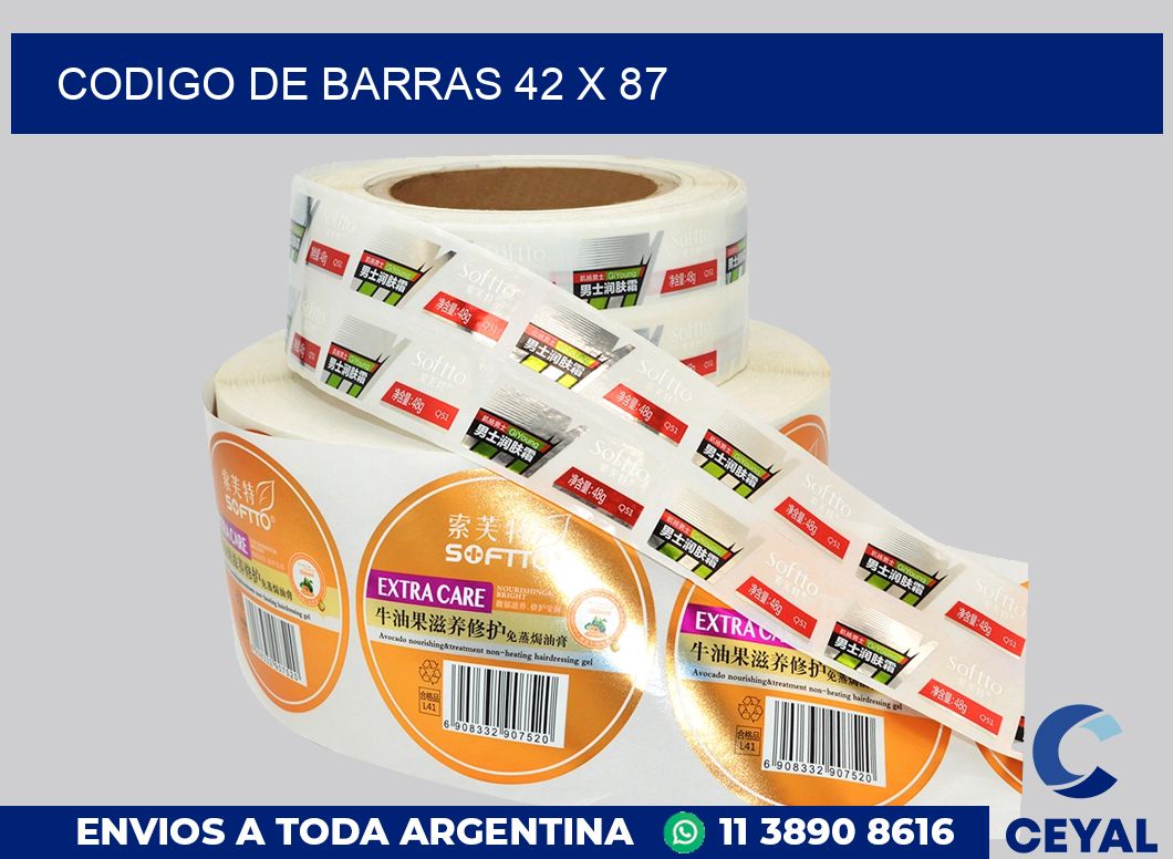 codigo de barras 42 x 87