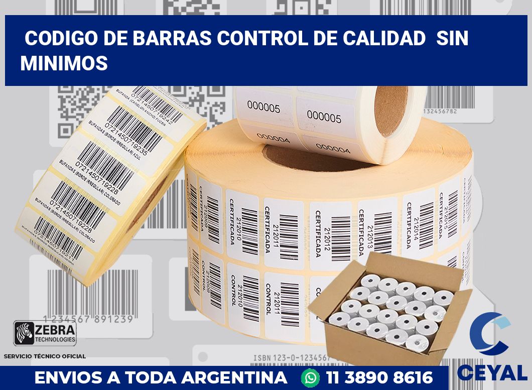 codigo de barras control de calidad  sin minimos