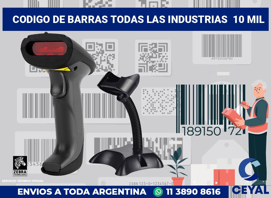 codigo de barras todas las industrias  10 mil