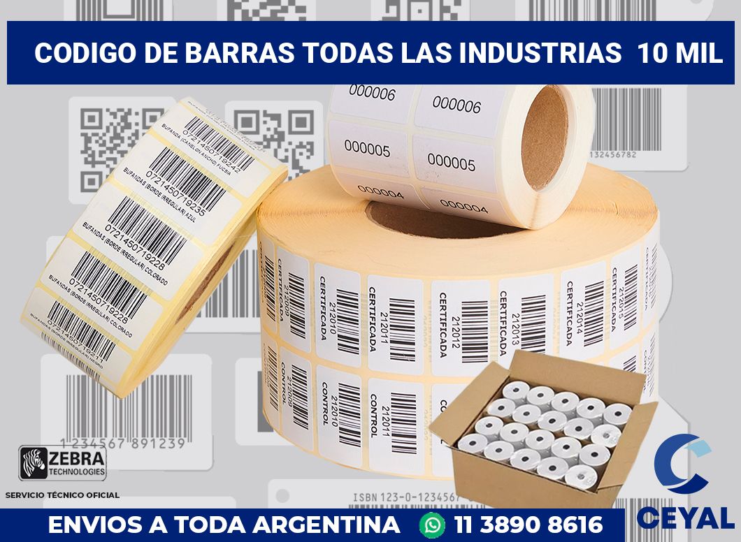 codigo de barras todas las industrias  10 mil