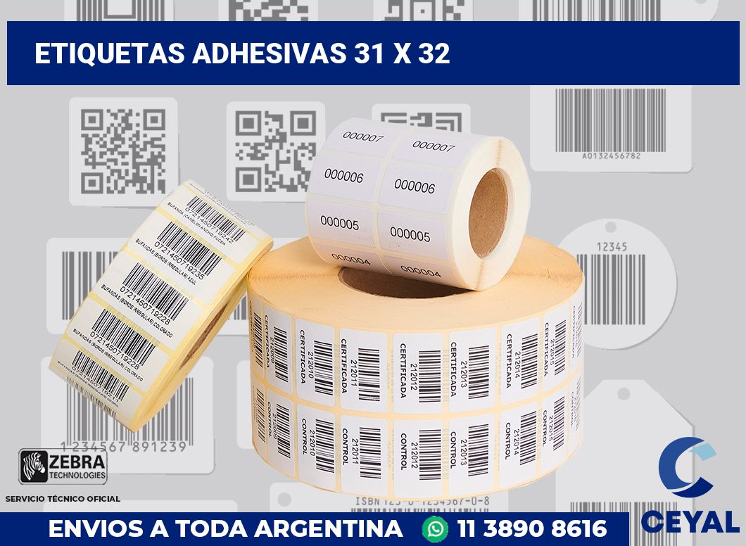 etiquetas adhesivas 31 x 32