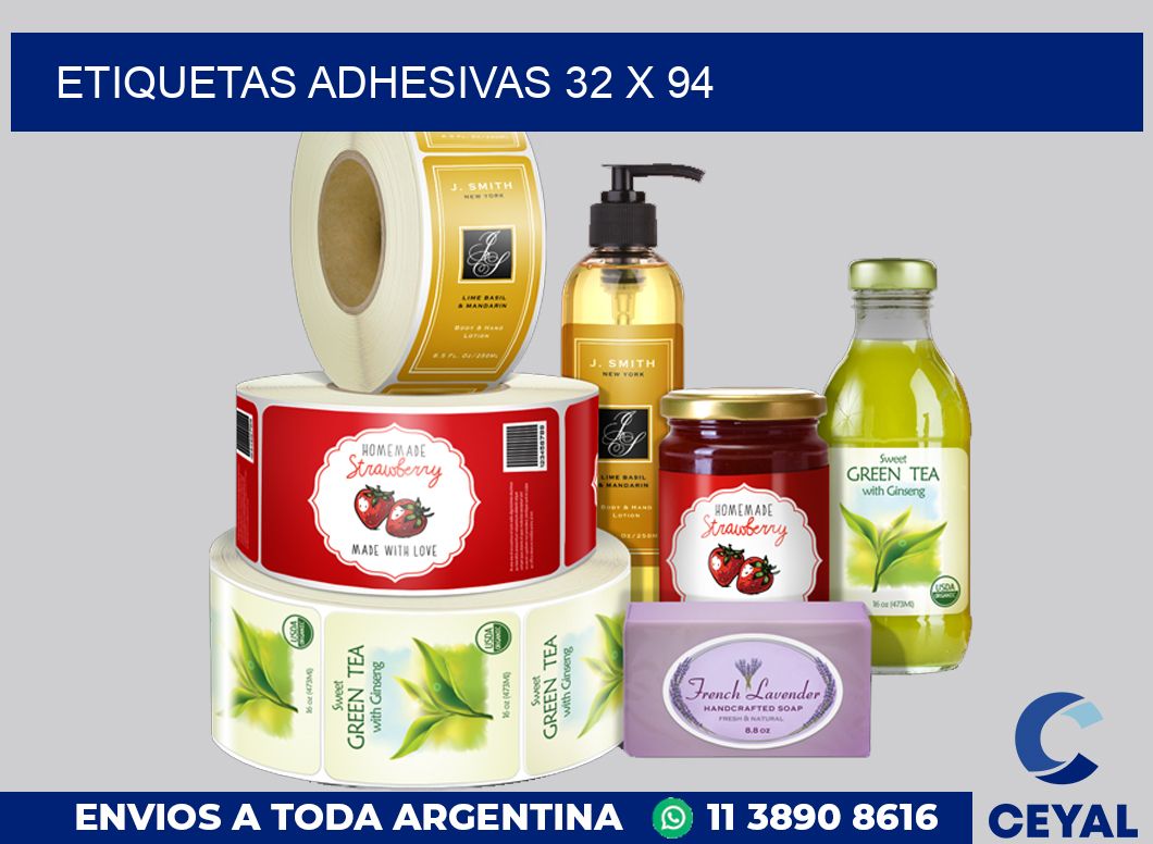 etiquetas adhesivas 32 x 94