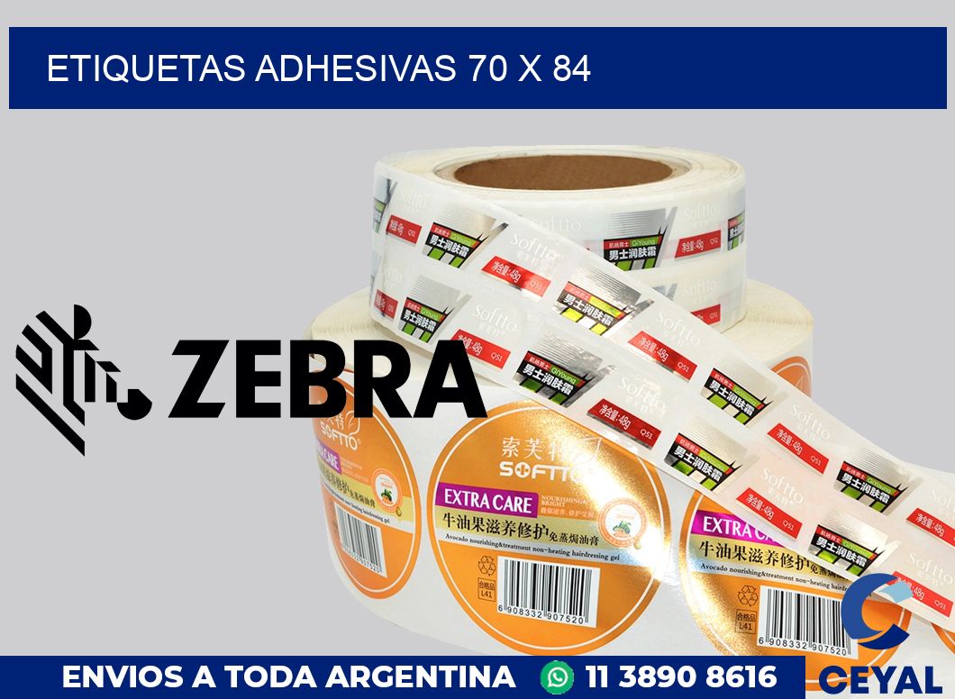 etiquetas adhesivas 70 x 84