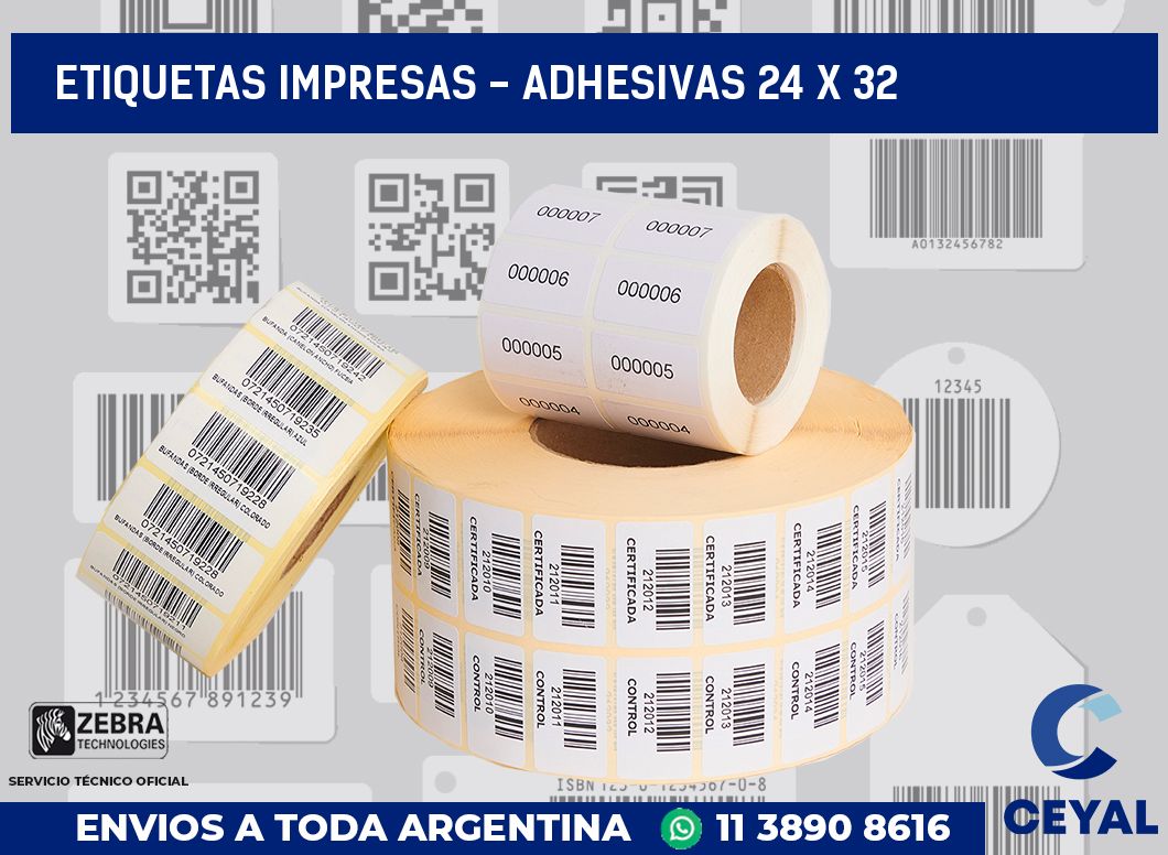 etiquetas impresas – Adhesivas 24 x 32
