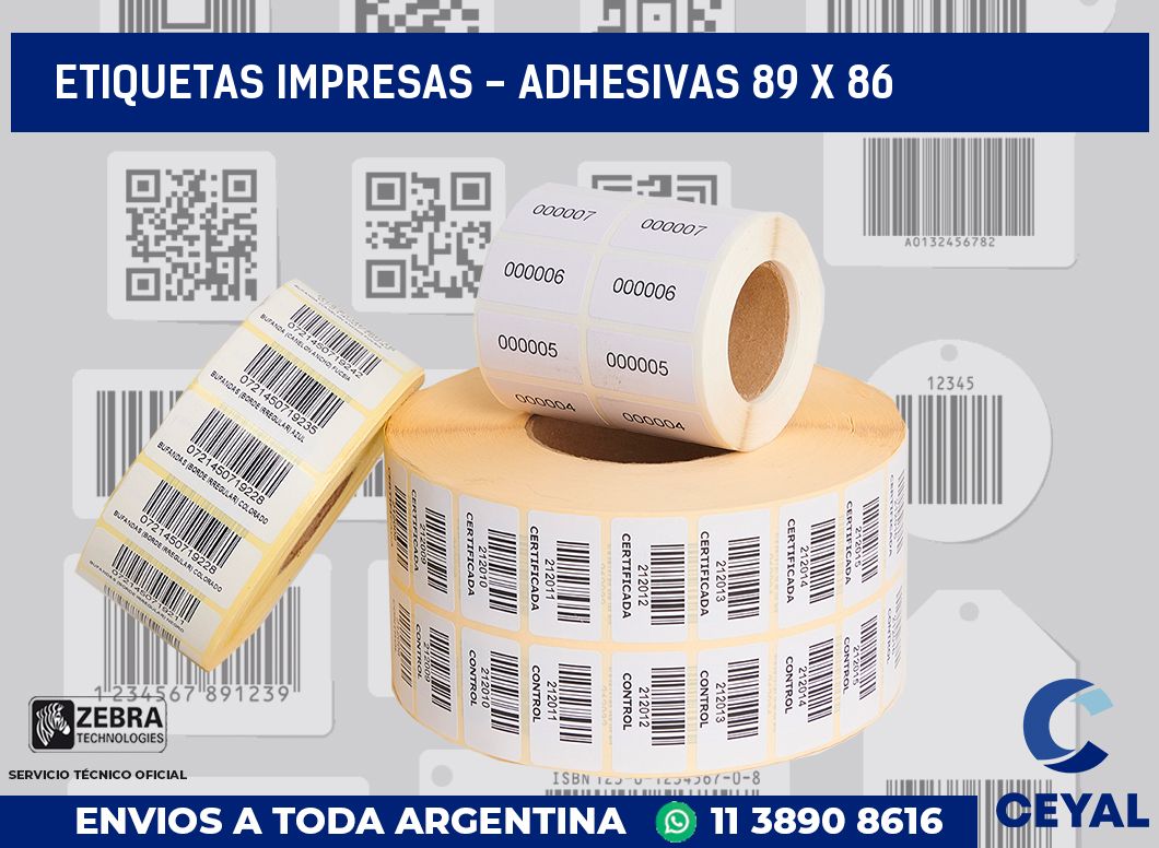 etiquetas impresas – Adhesivas 89 x 86
