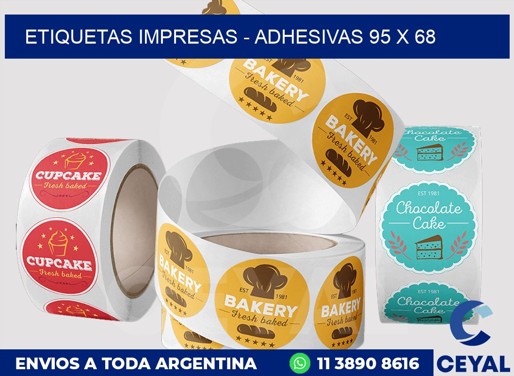 etiquetas impresas – Adhesivas 95 x 68